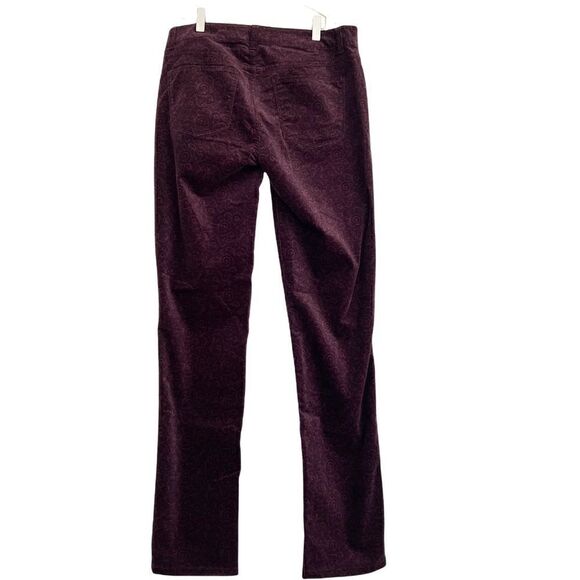 Talbots Heritage Burgundy Damask Velvet Pants Size 8 - Picture 4 of 7